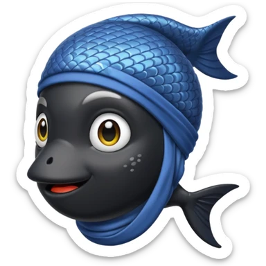 Black fish with a durag- not fully black just dark sticker