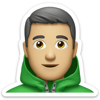 homme en cagoule avec les yeux vert  sticker