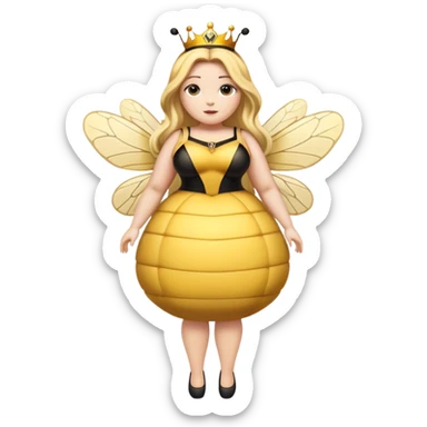 Full Body  plus size Queen bee woman with long blonde hair sticker