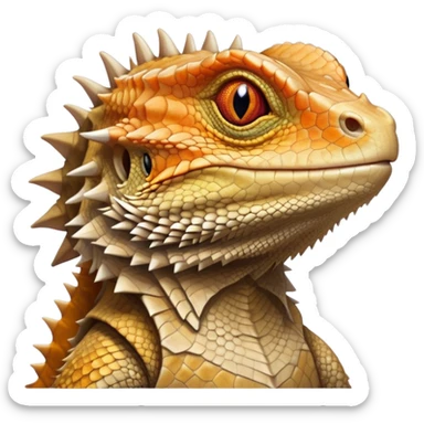 cinematic-noble-bearded-dragon-portrait-emoji,-poised-and-regal,-with-a-robust,-angular-build-and-a-textured,-scaled-hide-in-earthy-olive-and-sandy-tones,-a-prominent-spiky-'beard'-beneath-its-chin-and-a-keen,-alert-gaze,-simplified sticker