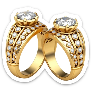 two ndian engagements rings next to each other sticker