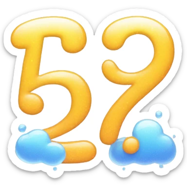 the number 47 and a % sign, in a bubbly font sticker