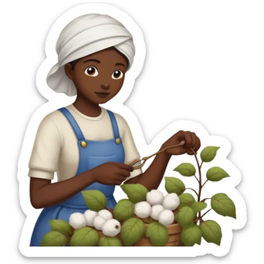 Picking cotton sticker