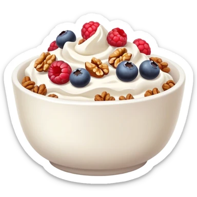 Skyr with berries and peeled walnuts sticker