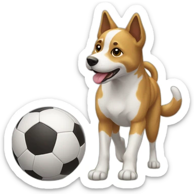 Chien qui joue au foot avec un chat sticker