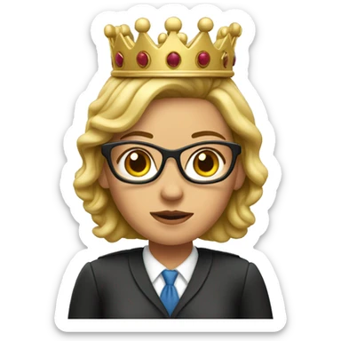 female lawyer with a crown on her head sticker
