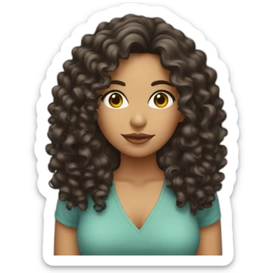 Latina photographer long curly hair sticker