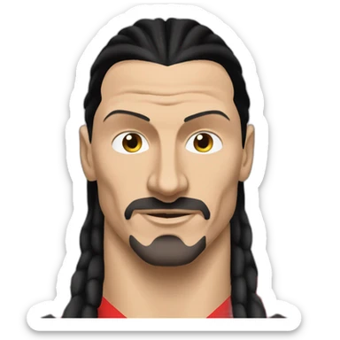 Zlatan ibrahimovic with black hairs sticker