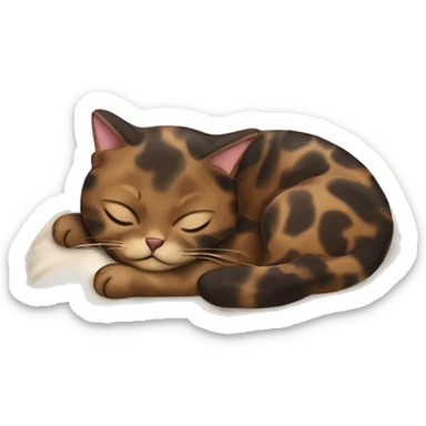 sleeping tortishell kitty   sticker