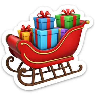 gifts in Santa's sleigh sticker