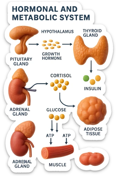 quadro ormonale e metabolico in 3d sticker