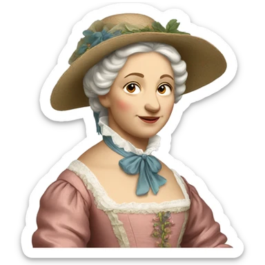 18th century Swiss lady in dress sticker