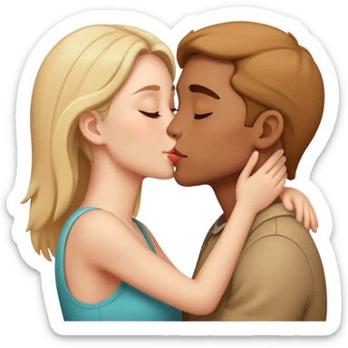 two people kissing sticker