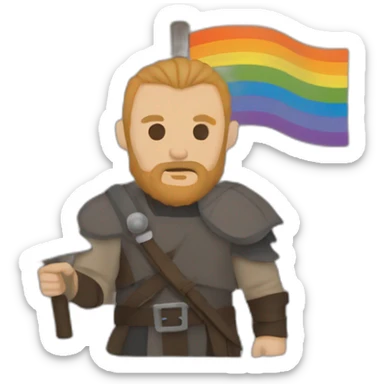 Ragnar Lothbrok gay flag sticker