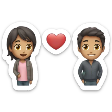 A boy saying I love you🩵 to a girl sticker