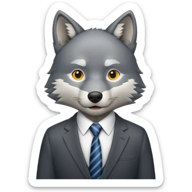 wolf in business suit (without whiskers) sticker