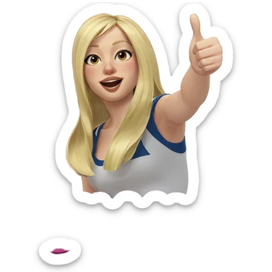 blonde girl giving thumbs up sticker