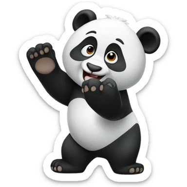 Panda bear waving  sticker
