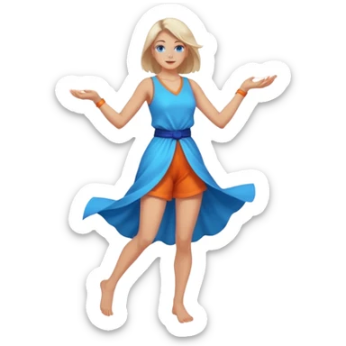 14 старший аркан - Помірність. Це буде жінка в повний зріст, що тримає в руках два шари енергії - холодну і гарячу. І ці енергії змішуються , тянучи за собою хвости, а вона ними жонглює sticker