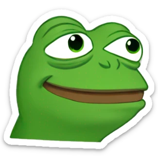 Pepe the frog doing something silly sticker