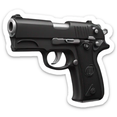 un pistolet noir sticker