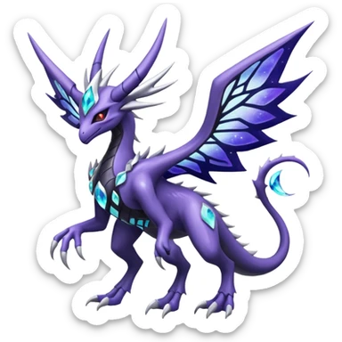 Lunala-Darkrai-Dialga-Fakémon-hybrid-creature (full body)  sticker