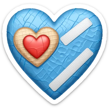 blue heart with a bandaid sticker