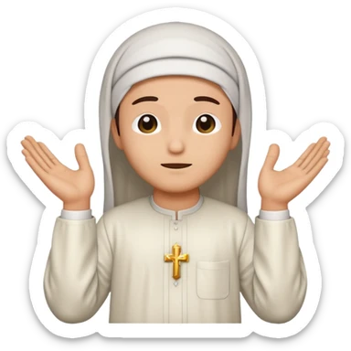 Make a person praying in Islam religion make it a sideways facing 2d emoji sticker