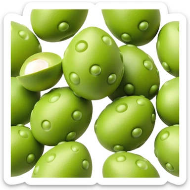 3D rendered matcha green Hong Kong egg puffs (鸡蛋仔) with authentic egg-shaped bubble pattern, vibrant green color, hyper-realistic texture, glossy finish, detailed individual bubbles sticker