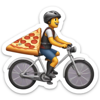 Carrying pizza on a bike sticker
