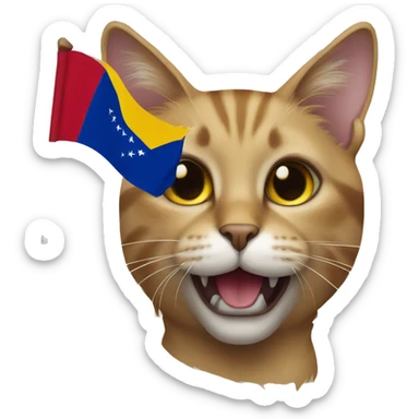 Cat with venezuela flag sticker