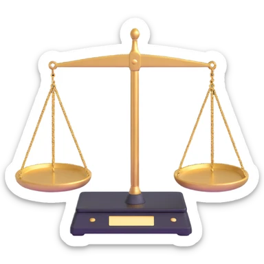 balance scale with gold in both trays sticker