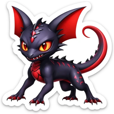 Shiny Epic Evil Badass Dark Noibat-Salandit-Litten-Hybrid sticker