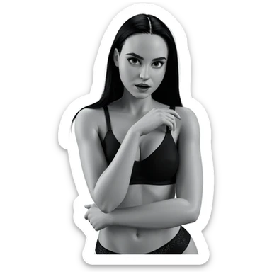 monochrome girl in underwear sticker
