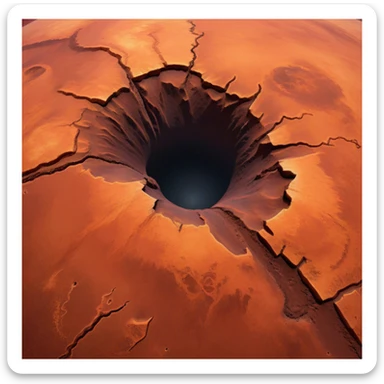 🔥 Cinematic Realistic Mars – A striking, high-resolution image of the Red Planet, featuring its iconic rust-colored terrain, deep canyons, and towering volcanoes. sticker