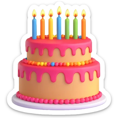 birthday cake with candles sticker