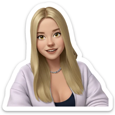 blonde girl in indoor setting sticker