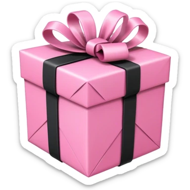 Pink Gift wrapped with black rope sticker