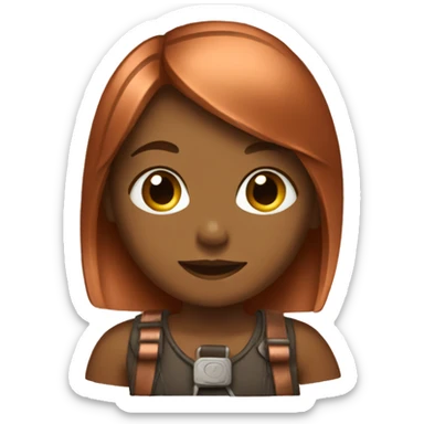 Girl with copper t sticker