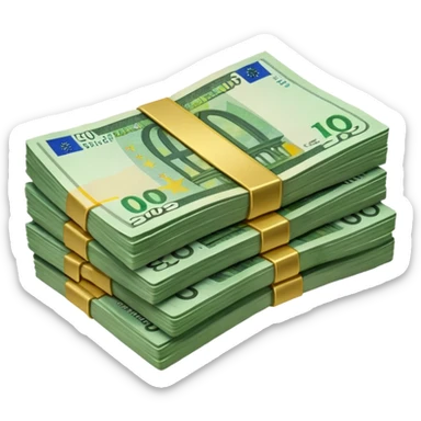 Capacités financières liasse d'euros sticker