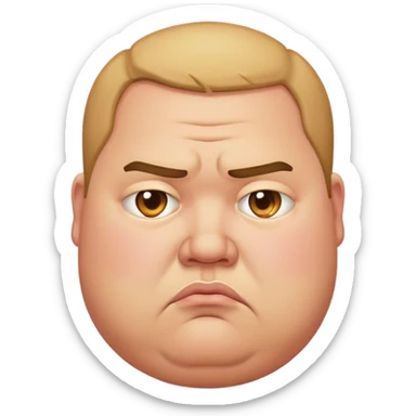 Fat guy sad sticker