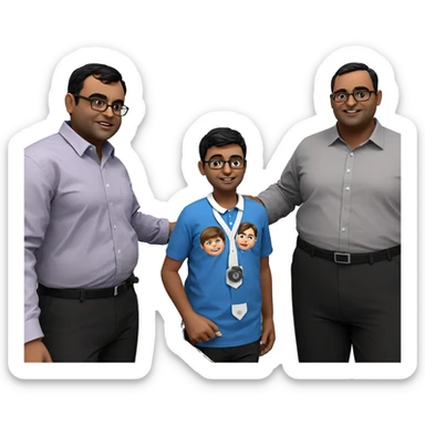 three boys in collared shirts sticker