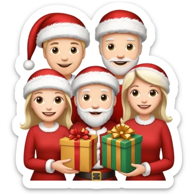 Family Christmas  3 woman’s 2 mans white people  sticker