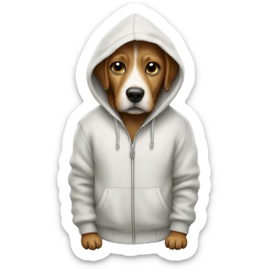 dog wearing a hoodie sticker