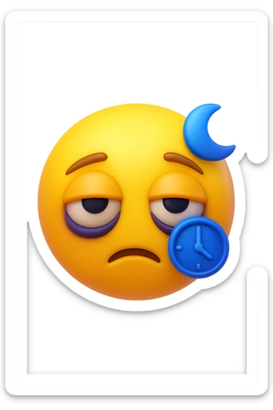 emoji 3d stile iphone di insonnia, alterazione del sonno 3d sticker