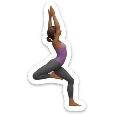 Yoga pose standing on one leg with other in air in a binding sticker