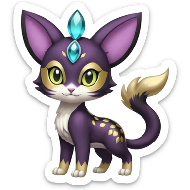Shiny Elegant Pretty Beautiful Divine Furry Realistic  Meloetta-Noibat-Gatomon-Liepard-Pokémon-Digimon-Fakémon-fusion-hybrid-creature sticker