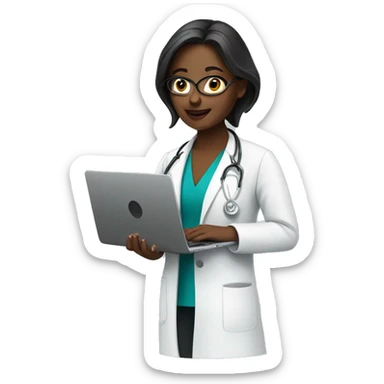 female doctor-with-laptop sticker