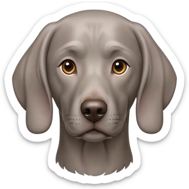 cinematic-noble-weimaraner-portrait-emoji,-poised-and-regal,-with-a-strong,-athletic-build-and-a-lustrous,-well-groomed-grey fur,-deep-set-soulful-brown-eyes,-simplified-yet-sharp-and-sophisticated-features,-highly-detailed, sticker
