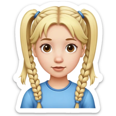 blonde girl with pigtails sticker